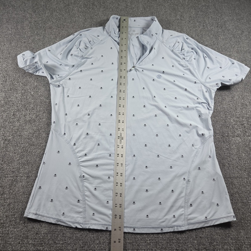 G Fore 1/4 Zip Golf Pullover Women Size Large Skull Light Blue Tech Performance - Picture 5 of 7